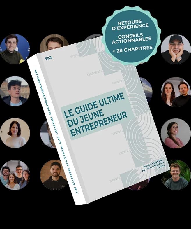 Le guide ultime du jeune entrepreneur, entouré de certains des entrepreneurs qui ont contribué